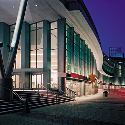 The entrance to the Anaheim Convention Center